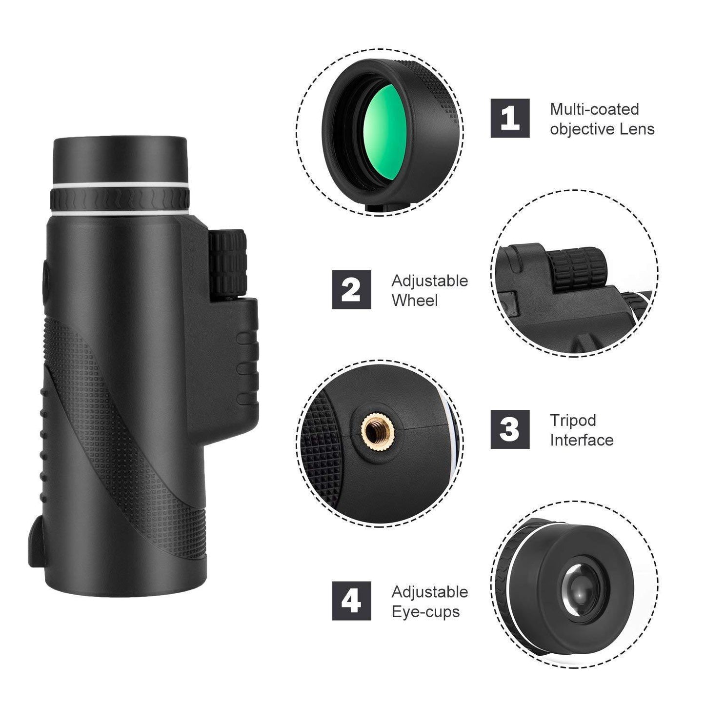 HD Vision Telescope with Smartphone Adapter